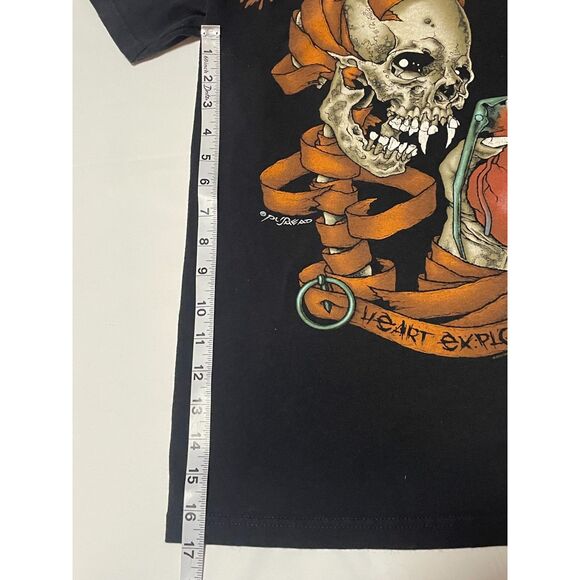 Metallica Pushead Heart Explosive Skull T-Shirt Small Black Band Tee - Picture 8 of 8